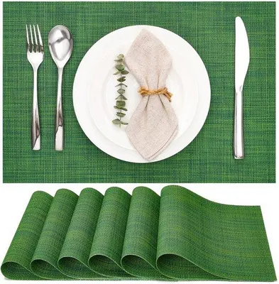 Obrázek produktu pro Ibenzoa® Sada 6 podtácích podložek, omyvatelných, odolných vůči teplu a protiskluzových, rozměr 30 x 43,5 cm – 70 % PVC / 30 % polyester, odolnost do 100 °C, lze stříhat, vhodné do kuchyně i jídelny