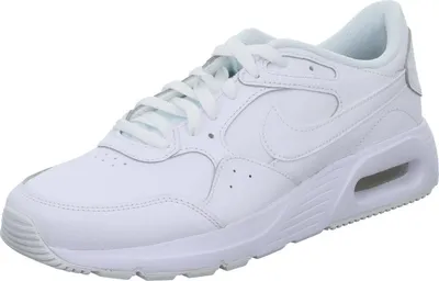 A white Nike Air Max SC Leather sneaker is shown from a side angle against a white background.
