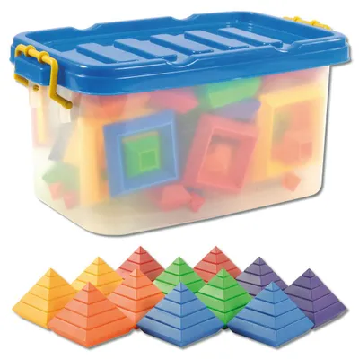 Produktbild von Pyramidenbausatz 60 Teile Holzbausteine mit 90 Grad Kanten