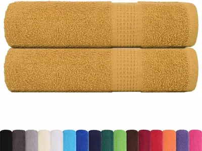 Produktbild von vidaXL Duschtücher FROGN 2 Stk. Gold 70x140 cm 360 g/m²