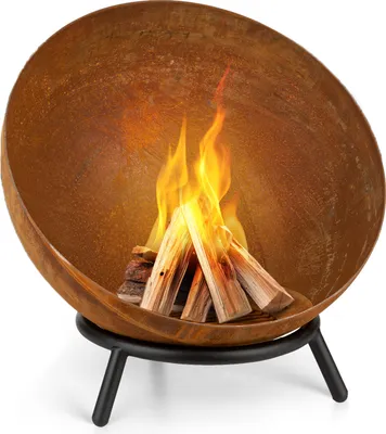 Produktbild von Blumfeldt Feuerschale, Outdoor Feuerstelle mit 3-Beinbein Standfuß, Kippbare Feuerschalen für den Garten & Balkon, Camping Feuerschale Groß, Gartenfeuerschale Wetterfest, Feuerschalen 50x75x50 cm