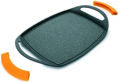 Produktbild von Famanu Grillplatte 47 x 29 cm aus Gussaluminium mit Steinmuster - für Induktion geeignet