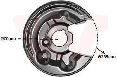 Produktbild von VAN WEZEL Spritzblech Bremsscheibe für VW TIGUAN (5N) Hinten Rechts 5839374 Ankerblech