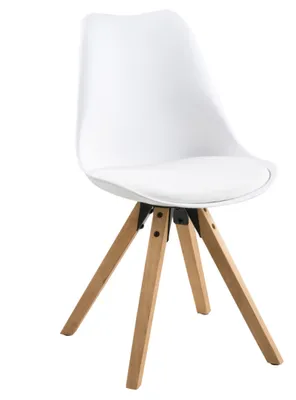 Produktbild von AC Design Dima, Gepolsterter Sitz, Polyurethan (PU), Beige, Harte Rückenlehne, Polypropylen, Weiß