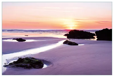Produktbild von Wallario Küchenrückwand aus Glas, Größe: 90 x 60 cm, Motiv: Sonnenuntergang am einsamen Strand | Spritzschutz | abwischbar | pflegeleicht | in
