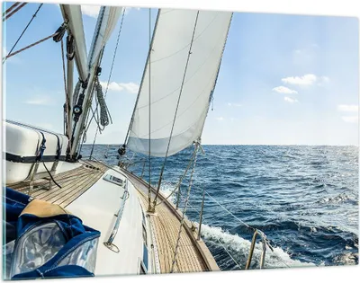 Produktbild von Bilder auf glas - Meer Kreuzfahrt Segel - 120x80cm - Glasbilder - Wandbilder - Kunstdruck - zum Aufhängen bereit - Wanddekoration aus Glas - Glas Bilder - Wandbild auf Glas - GAA120x80-3647