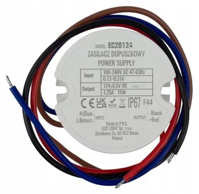 Produktbild von LED-Netzteil, aufputz, für LED-Streifen, 1,25A, 15W, 12V, IP67, wasserdicht, 50x50x22mm