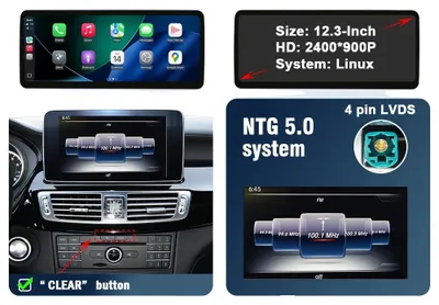 Produktbild von Auto-Multimedia-Touchscreen, kabelloses CarPlay, Unterstützung für Android Auto, 12.3 Zoll NTG5.0