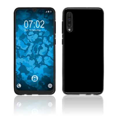 Produktbild von PhoneNatic Case kompatibel mit Samsung Galaxy A50 - schwarz Silikon Hülle transparent + 2 Schutzfolien