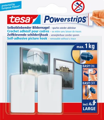 Zdjęcie produktu dla gwóźdź samoprzylepny tesa Powerstrips do mocowania zdjęć biały