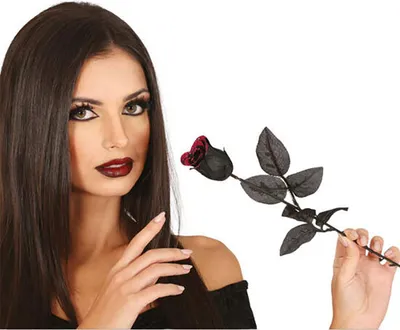 Zdjęcie produktu dla Dekoracja czarna róża - Halloween - 1 szt