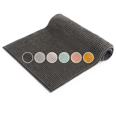 Produktbild von Blumtal Chenille Badezimmerteppich, Badematte rutschfest – Weicher Badvorleger, Badteppich, 50x80 cm