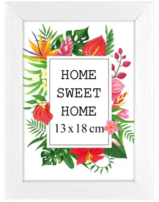 Obrázek produktu pro Rám na fotky MG Design, bílý, 13 x 18 cm – vyrobený z pravého dřeva s akrylovým sklem, vhodný k zavěšení i k postavení, pro fotografie, plakáty a puzzle
