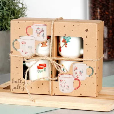 Obrázok produktu pre Vianočné porcelánové hrnčeky 200 ml 4 ks.