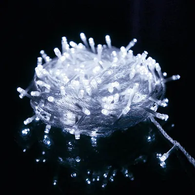 Obrázek produktu pro 10M 100LEDs 8 režimů pohádkové světla elektřina LED vánoční pohádkové světla průhledný kabel pokoj dekorace světlo strana zahrada vánoční strom osvětlení, bílá