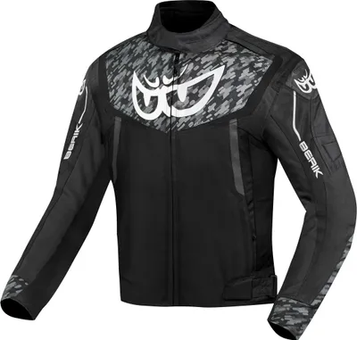 Immagine prodotto di Berik Camo Street giacca impermeabile da moto in tessuto, nero/bianco, 56