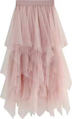 Produktbild von ASKSA Damen Midi Tuellrock Lang Tuell Petticoat Unterrock High Waist A-Linie Knielang Faschingskostueme Rock fuer Halloween Fasching Karneval Party,Rosa,S