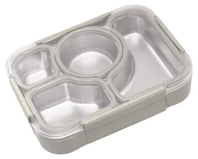 Edelstahl-Lunchbox, 4 Fächer, 980 ml, auslaufsicher, Bento-Box