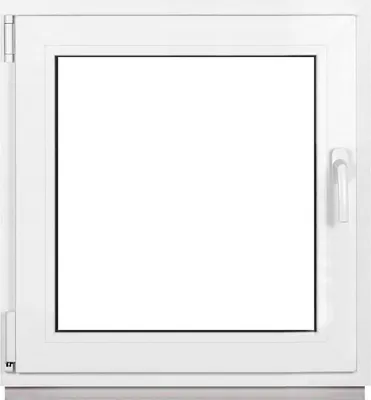 Zdjęcie produktu dla Okno piwniczne Framex PVC Biały Szerokość x wysokość 70 x 75 cm (700 x 750 mm) podwójne (32 mm) rozwierne/uchylne DIN lewe - Premium - Wszystkie rozmiary