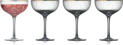 Obrázek produktu pro Lyngby Glas 14634, Koktejlová sklenice, 315 ml, Sklo, Zlato, Průhledná, 4 kusů, Kulatý
