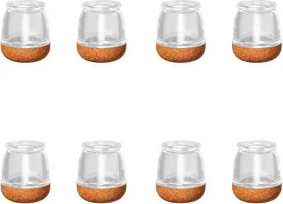 Produktbild von INF Kleine Runde Klare Stuhlbeinkappen 14-15mm (8er-Pack) - Silikon Möbelbeinschoner