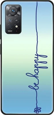 Produktbild von König Design Hülle kompatibel mit Xiaomi Redmi Note 11E Pro Kunststoff Soft Handyhülle - Handy Case Be Happy Blau