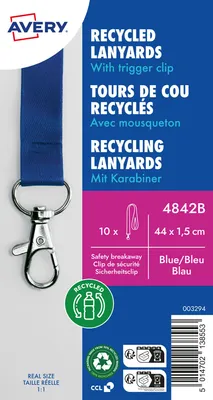 Produktbild von Lanyard 4842B 15x440mm blau 10 Stück Packung mit 10 Stück