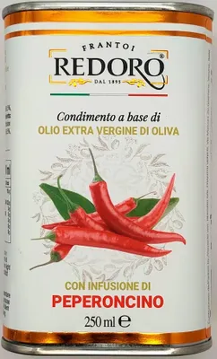 Produktbild von Olivenöl mit Peperoni in einer 250ml-Dose - Redoro