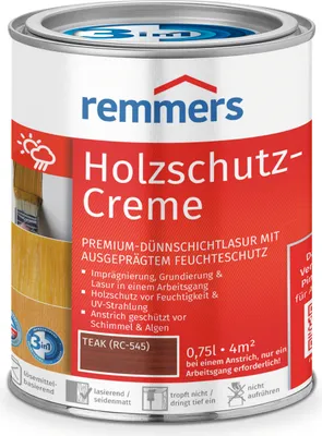Produktbild von Remmers Holzschutz-Creme 3in1 teak (RC-545) 0,75 l, Holzlasur aussen