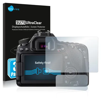 Produktbild von 6x Für Canon EOS 80D Schutzfolie Savvies Displayschutz Display Schutz Folie Klar Transparent