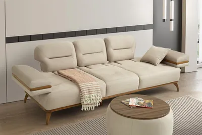 Produktbild von Stilvolles Beiges Sofa Designer Polster 3-Sitzer Wohnzimmer Couch