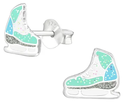 Produktbild von Kinder-Ohrstecker: 925 Silber Ohrringe „Schlittschuhe“