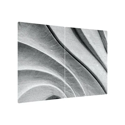 Obrázek produktu pro Skleněná kuchyňská deska BÍLÝ KÁMEN 60x52cm - krájecí, ochranná