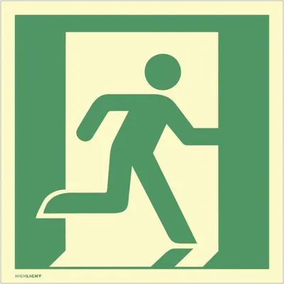 Produktbild von Dreifke® Schild Notausgang rechts, ISO 7010, Alu, langnachleuchtend, 160-mcd,...