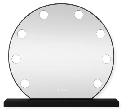 Image de SensaHome Miroir Hollywood avec éclairage - 3 positions - 2700 K/4500 K/6400 K - miroir cosmétique - lumière réglable - 40 cm - noir