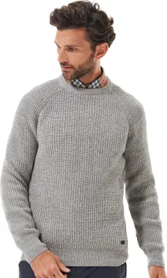 Produktbild von Barbour Lammwollpullover Rundhalsausschnitt grau