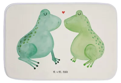 Produktbild von Mr. & Mrs. Panda Badteppich Frosch Liebe - Weiß - Geschenk, Frösche, Duschvorleger, Verheiratet, Badezimmerteppich, badezimmermatte, duschmatte, Jahrestag, Freundin