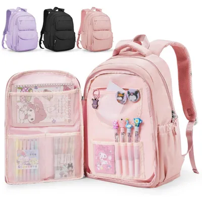 Produktbild von Schultasche Rucksack für Kinder 21L Wasserdicht Rosa Mädchen Jungen Grundschule Mittelschule Freizeit Reisen