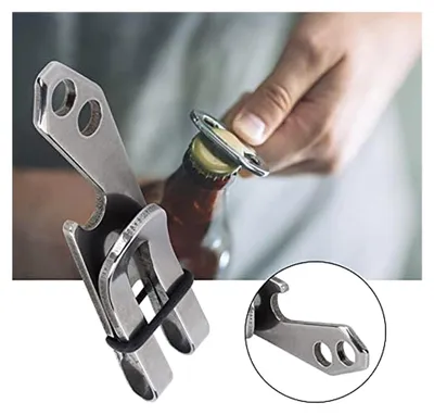 Produktbild von Edelstahl-Gürtelclip mit Flaschenöffner und Schlüsselanhängerfunktion