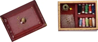 Zdjęcie produktu dla Miniaturowe pudełko do szycia Zestaw narzędzi do domków dla lalek 1/12 Akcesoria