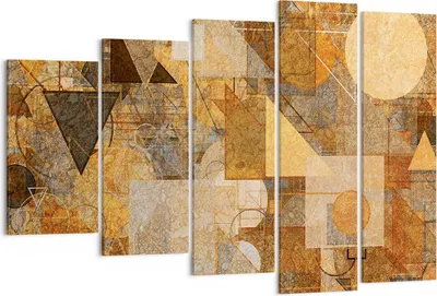 Produktbild von Bild auf Leinwand - Leinwandbild - 5 Teile - Abstraktion Figuren Geometrisch - 150x100cm - Wand Bild - Wanddeko - Wandbilder - Leinwanddruck - Bilder - Wanddekoration - Leinwand bilder EG150x100-4387