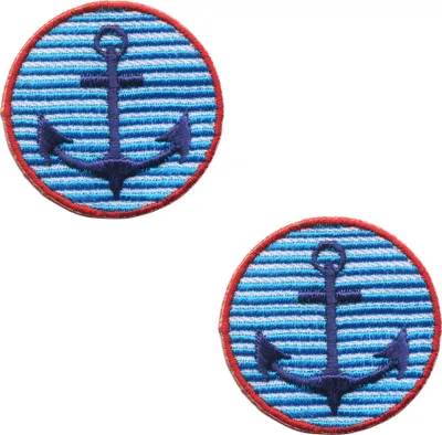 Produktbild von Aufnäher - Anker - klein weiß-blau gestreift - 2er Set - Patch
