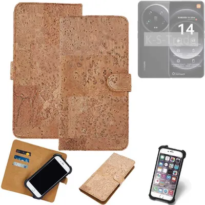 Produktbild von K-S-Trade Hülle kompatibel mit Xiaomi 14 Ultra  Kork Handyhülle Cover  Schutzhülle TPU Case Bumper in Hellbraun, (1x)