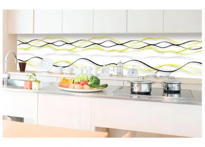 Zdjęcie produktu dla Dimex fototapeta do kuchni KI-350-100 Czarno-zielone fale 60 x 350 cm