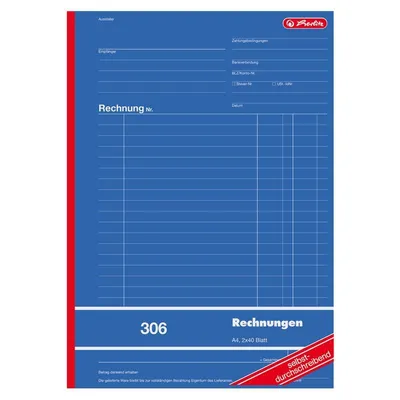Produktbild von Herlitz Formularbuch "Rechnung 306" DIN A4 2 x 40 Blatt