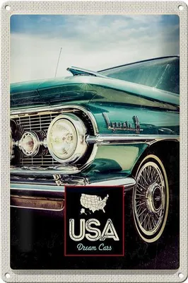Produktbild von Blechschild Reise 20x30cm USA Amerika Auto Dynamic 88 blau