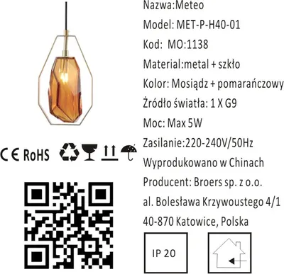 Zdjęcie produktu dla Meteo- nowoczesna lampa wisząca