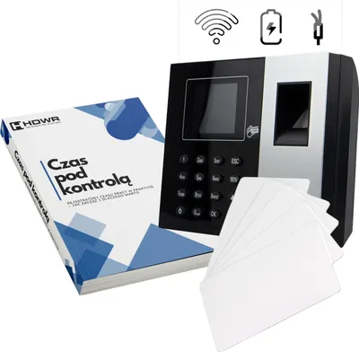 Produktbild von Zeiterfassungsgerät USB, WiFi, WEB, P2P, IC Wiegand, LAN 125 kHz und 13,56 mHz + 15 RFID-Karten 125 kHz + EBOOK