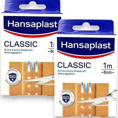 Produktbild von 2x Hansaplast Classic  2x 1 m  6 cm braun
