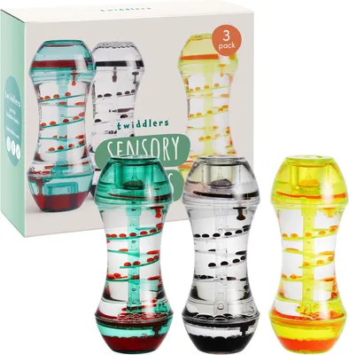 Productafbeelding van Liquid motion timers - Set van 3 - Vloeibare zandloper voor kinderen en volwassenen - Sensorisch fidget speelgoed
